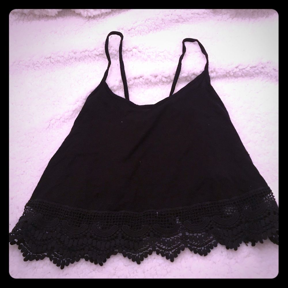 Frilly black crop top